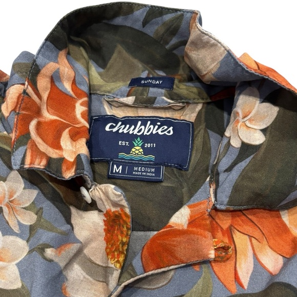Chubbies Men's Georgia's On My Mind Floral Hawaiian Button Down Size Medium - Picture 5 of 7